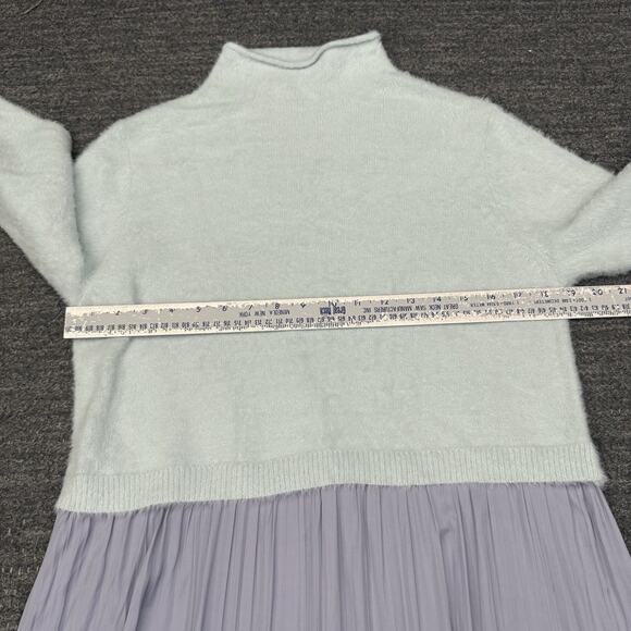 Anthropologie Thea Twofer Sweater Dress Women XL Maxi Mint Lilac Eyelash Boho - Picture 5 of 13